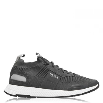 Image of Hugo Boss Titanium Knit Runner Trainers Grey 021 Men