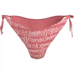 Image of Tommy Hilfiger High Leg Chky Strg Side Tie Prt - Pink