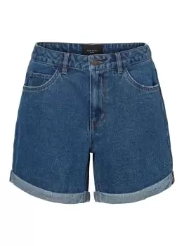 Image of VERO MODA High Waisted Shorts Women Blue