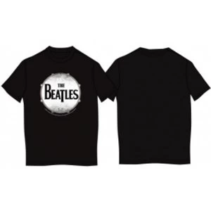 Image of The Beatles Drumskin Black T Shirt: Medium