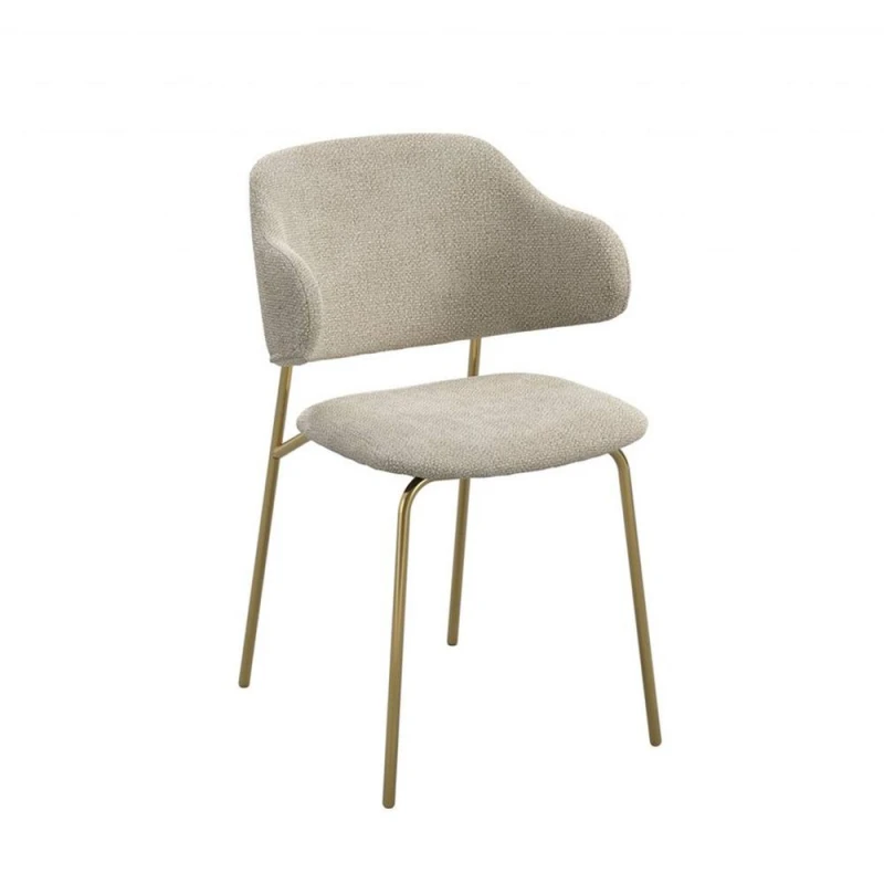 Image of Dorchester Indoor Dining Chair (Pack of 2) - Weave/Metal - L56 x W53.5 x H83cm - Wheat/Gold - Flat Pack LPDDORWHECHA