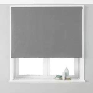 Image of Riva Home Twilight Blackout Roller Blind Polyester Silver (122X162Cm)