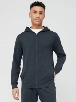 Image of Nike Training Yoga Dri Fit Hyper Dry Full Zip Hoodie - Black, Size S, Men
