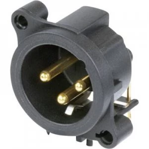 Image of XLR connector Sleeve plug right angle pins Number of pins 3 Black Neutrik NC3MAAH