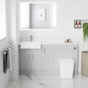 Image of 1500mm - 1800mm Grey Toilet and Sink Unit with Matt Worktop and Chrome Fittings - Coniston
