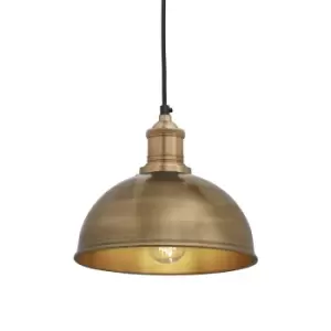 Image of Industville Brooklyn Dome Brass Pendant With Plug / 8" Pewter Holder