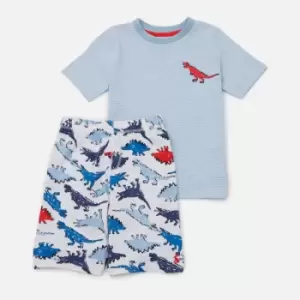 Image of Joules Kids Shorts Sleeve Pj Set - Scribbly Dino - 8 Years