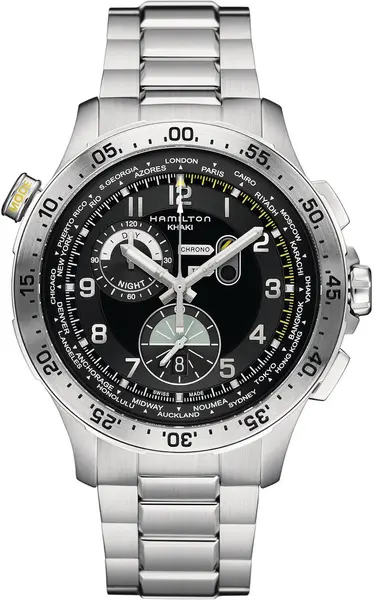 Image of Hamilton Watch Khaki Aviation Chrono Worldtimer D HM-781