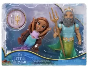 Image of Little Mermaid Live Action Ariel and Triton Doll Set - 15cm