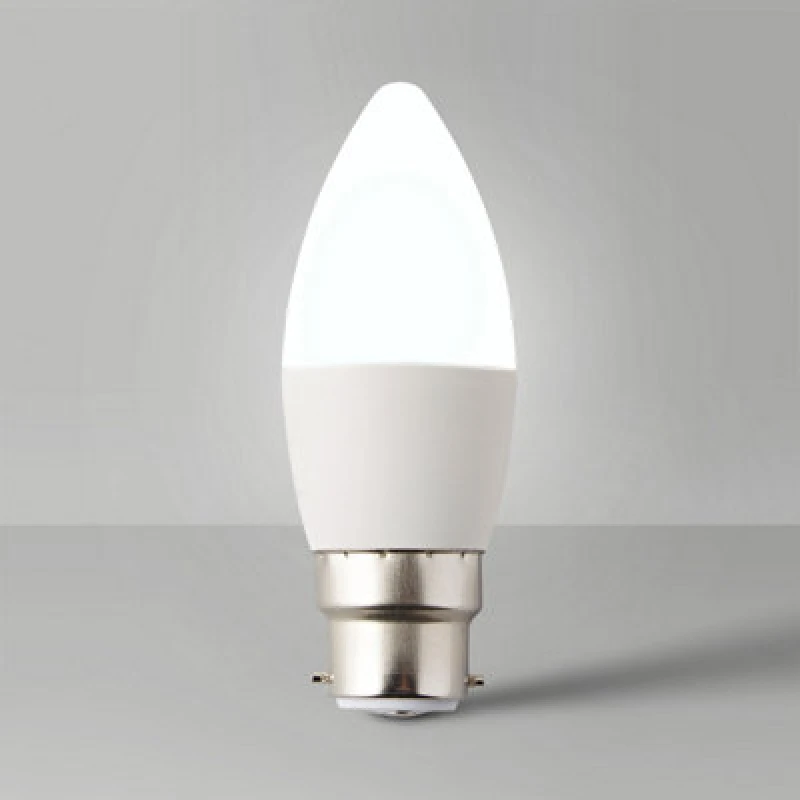 Image of ValueLights 4 Pack B22 White Candle LED 4W Warm White 3000K 400lm Light Bulb White