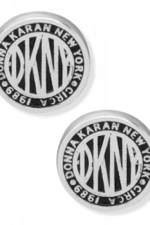 Image of DKNY Jewellery Silver Coloured Logo Coin Stud Earrings 60559682
