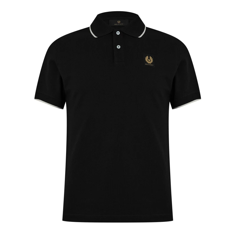 Image of Belstaff Tipped Polo Shirt Black male S