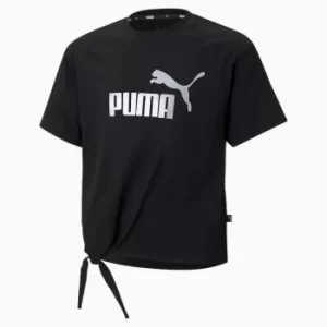 Image of PUMA Essentials+ Logo Silhouette Youth T-Shirt, Black, size 13-14 Youth, Clothing