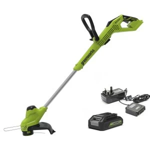 Image of Greenworks 24v Line Trimmer with 2Ah Lithium-ion Battery and Charger