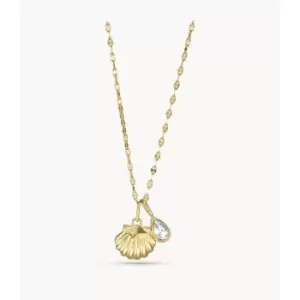 Image of Fossil Womens Georgia By The Shore White Pearl Shell Pendant Necklace - Gold