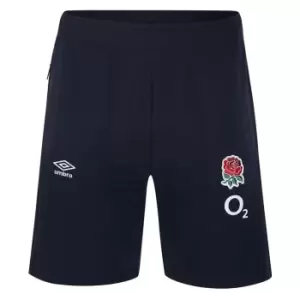 Image of Umbro England Rugby Fleece Shorts 2023 2024 Adults - Blue