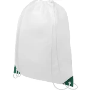 Image of Oriole Contrast Drawstring Bag (One Size) (White/Green) - Bullet
