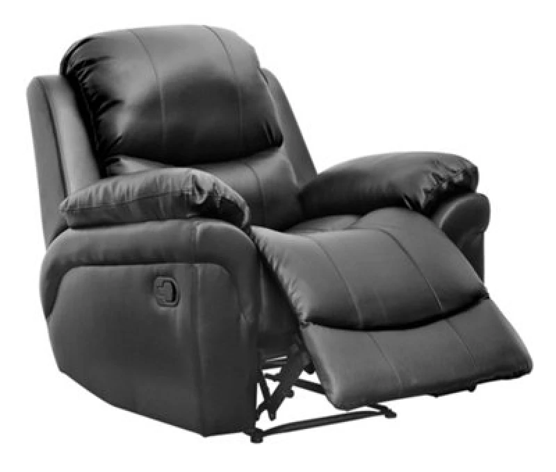 Image of More4Homes Madison Bonded Leather Manual Recliner Sofa Home Lounge Chair Black