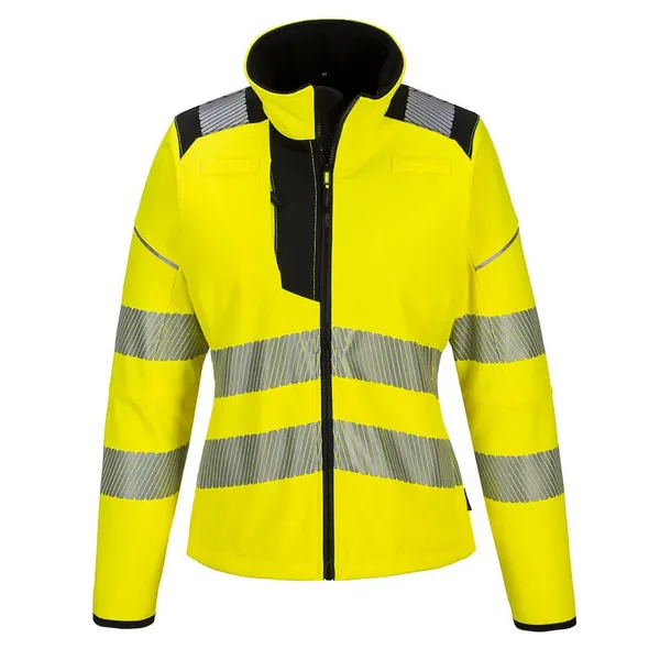 Image of Portwest PW3 Womens Hi Vis Softshell Jacket PW381YBRL Colour: Yellow / Black