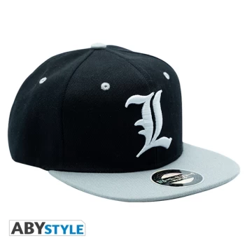 Image of Death Note - L Snapback Cap - Black & Grey