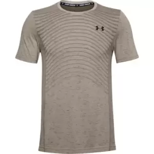 Image of Under Armour Armour Seamless Wave Short Sleeve T Shirt Mens - Brown