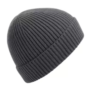 Image of Beechfield Engineered Knit Ribbed Beanie (One Size) (Graphite Grey)