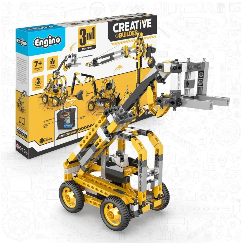 Image of Engino Creative Builder - Tall Crane Machinery Motorized Set Multi unisex