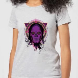 Image of Harry Potter Death Mask 2 Neon Womens T-Shirt - Grey - S