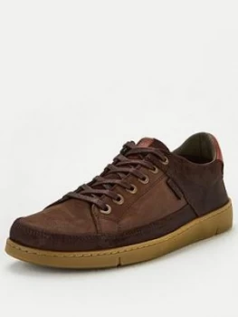Image of Barbour Bilby Leather Longline Cupsole Trainers - Brown, Size 10, Men