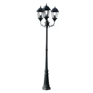 Image of VidaXL Garden Light Post 3-arms 230cm Dark Green/Black Aluminium