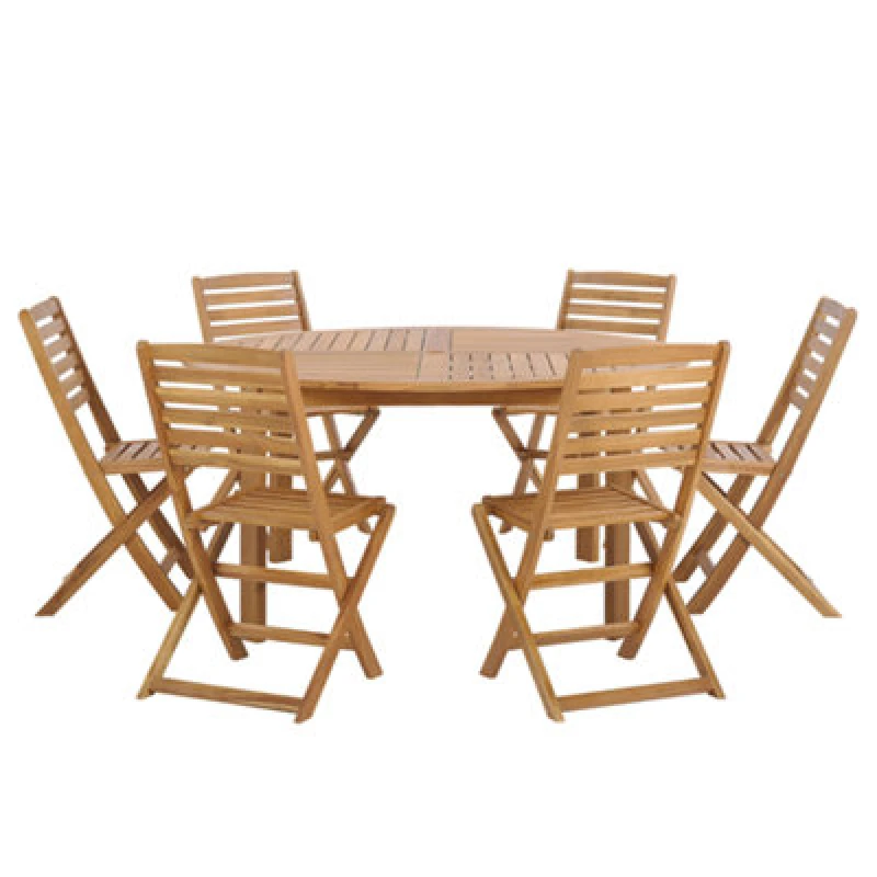 Image of Beliani Garden Dining Set 6 Seater Tolve Acacia Wood Brown