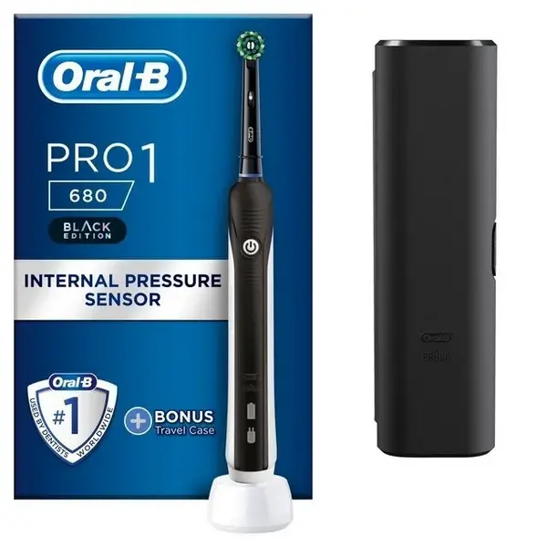 Image of Oral B Pro 1 680 CrossAction Electric Toothbrush with Travel Case