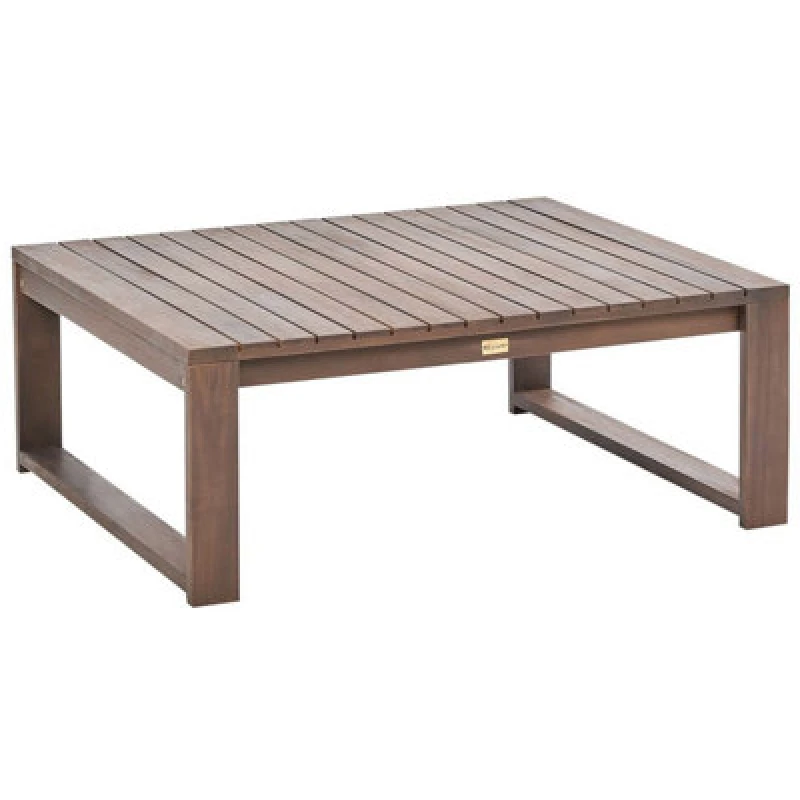 Image of Beliani Garden Coffee Table Timor 90 Cm 75cm Certified Acacia Wood Dark Brown