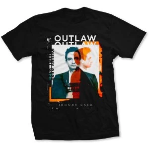 Image of Johnny Cash - Outlaw Photo Unisex Medium T-Shirt - Black