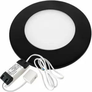 Image of Loops - 1x matt Black Ultra-Slim Round Under Cabinet Kitchen Light & Driver Kit - Natural White Diffused led