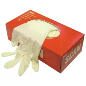 Image of SCAGLOLATEXL Latex Examination Gloves - L (Box 100) - Scan
