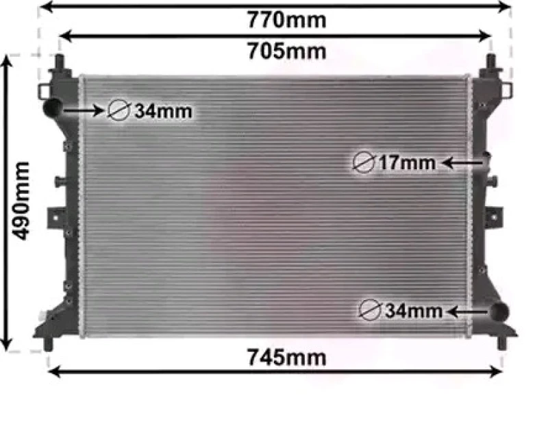 Image of VAN WEZEL 52012703 Engine radiator Aluminium, Brazed cooling fins Radiator,engine cooling (470)