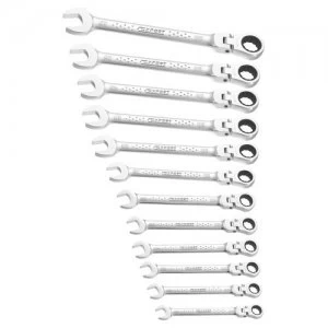 Image of Expert by Facom 12 Piece Flexible Ratchet Head Combination Spanner Set
