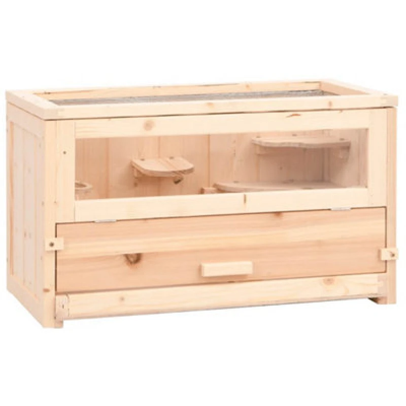 Image of VIDAXL Hamster Cage 60x30x35cm Solid Wood Fir Vidaxl 8720845956271