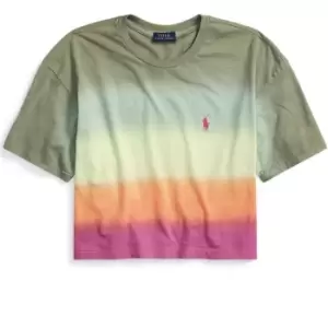 Image of Polo Ralph Lauren Ombre Crop t Shirt - Multi
