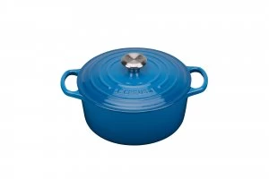 Image of Le Creuset Signature Round Casserole 24cm Marseille Blue
