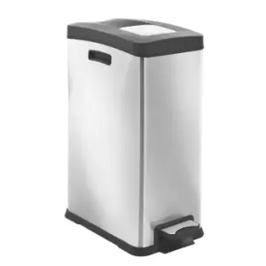 Image of Stainless steel waste collector with pedal, capacity 30 l, stainless steel