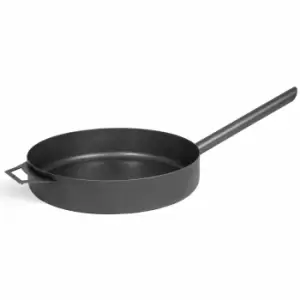 Image of Cook King 50Cm Steel Pan With Long Handle - Black