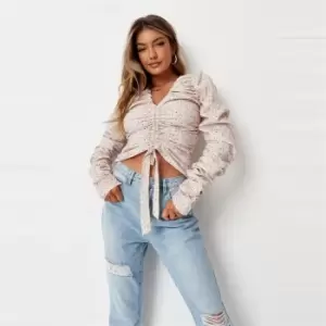 Image of Missguided Ruched Front Floral Blouse - Multi