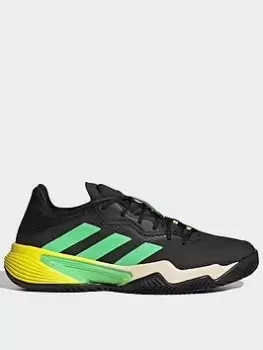 Image of adidas Barricade Tennis Shoes, White/Green, Size 7.5, Men