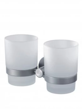 Image of Aqualux Haceka Kosmos Double Glass Beaker And Chrome Holder