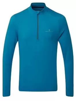 Image of Ronhill Tech Thermal 1/2 Zip Tee Mens Prussian Blue/willow