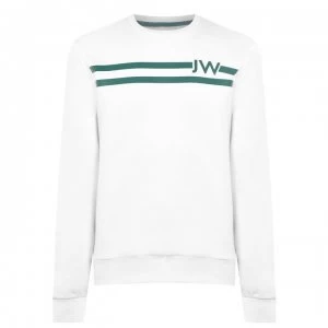 Image of Jack Wills Hatton Stripe Crew Neck Sweatshirt - White