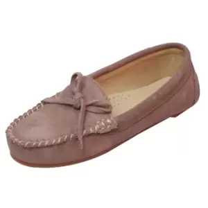 Image of Eastern Counties Leather Womens/Ladies Suede Moccasins (3 UK) (Mink)