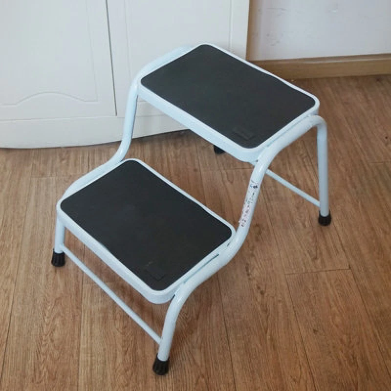 Image of Gr8 Home Double Step Caravan Stool Steel Non Slip Mat Door Ladder Van Motorhome Camper White
